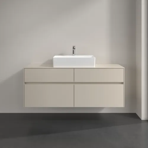 VILLEROY BOCH Toaletní skříňka Collaro, s osvětlením, 4 výsuvy, 1400 x 548 x 500 mm, Cashmere Grey / Cashmere Grey #C131B0VN, obrázek 3