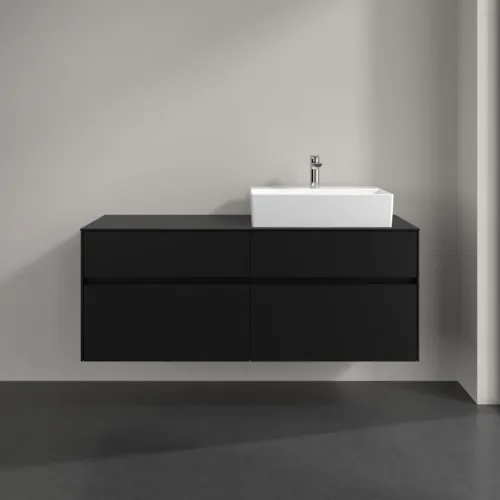 VILLEROY BOCH Toaletní skříňka Collaro, 4 výsuvy, 1400 x 548 x 500 mm, Volcano Black / Volcano Black #C13300VL, obrázek 3