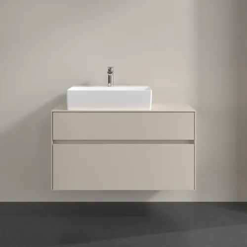 VILLEROY BOCH Toaletní skříňka Collaro, s osvětlením, 2 výsuvy, 1000 x 548 x 500 mm, Cashmere Grey / Cashmere Grey #C126B0VN, obrázek 3