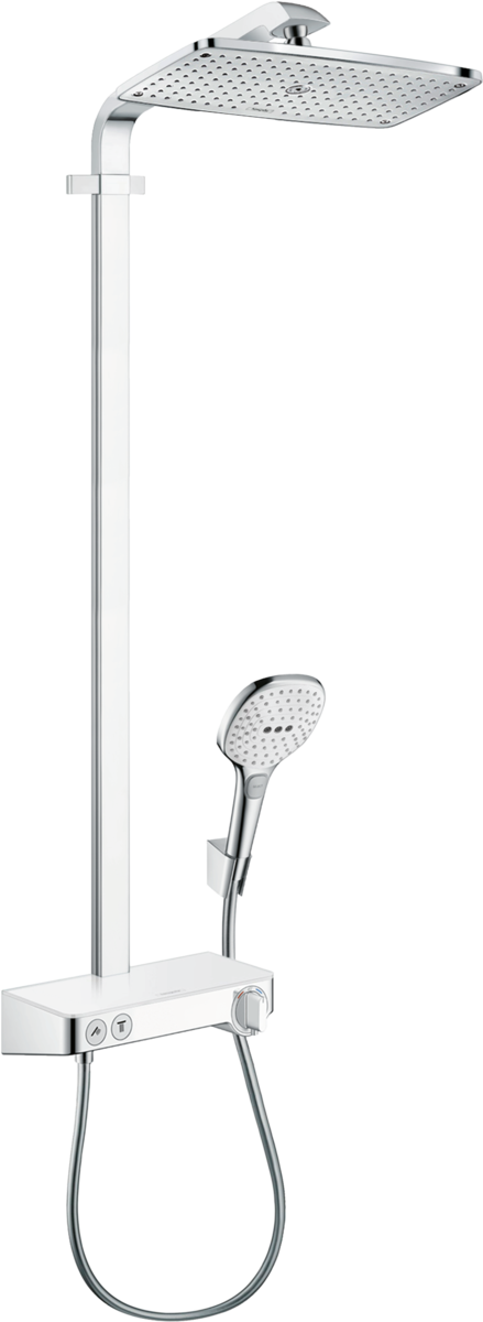 HANSGROHE Raindance E Showerpipe 360 1jet EcoSmart se ShowerTablet Select 300 #27287400 - bílá/chromová