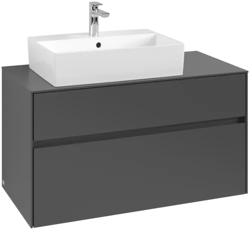VILLEROY BOCH Collaro toaletní skříňka, s osvětlením, 2 výsuvy, 1000 x 548 x 500 mm, Grafit / Grafit #C126B0VR