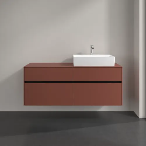 VILLEROY BOCH Toaletní skříňka Collaro, s osvětlením, 4 výsuvy, 1400 x 548 x 500 mm, Vínově červená / Vínově červená #C133B0AH, obrázek 3
