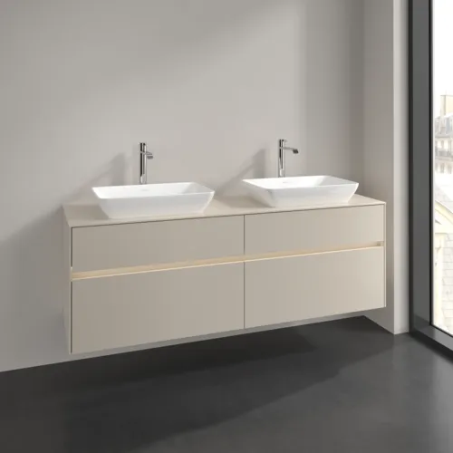 VILLEROY BOCH Toaletní skříňka Collaro, s osvětlením, 4 výsuvy, 1600 x 548 x 500 mm, Cashmere Grey / Cashmere Grey #C123B0VN, obrázek 2