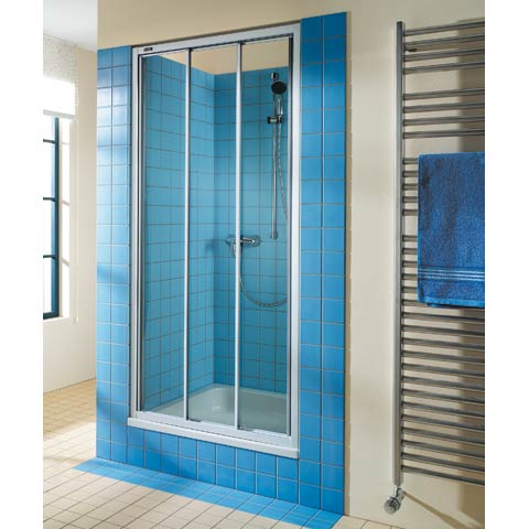 DUSCHOLUX SMART posuvné dveře 3-dílné 80cm 271.105080.551.070-mat.chrom/ESG sklo