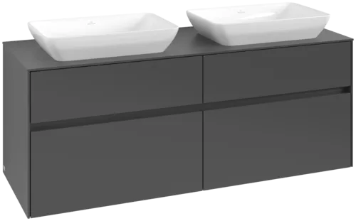 VILLEROY BOCH Collaro toaletní skříňka, s osvětlením, 4 výsuvy, 1400 x 548 x 500 mm, Grafit / Grafit #C119B0VR