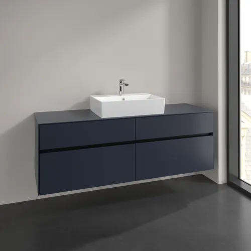 VILLEROY BOCH Toaletní skříňka Collaro, 4 výsuvy, 1600 x 548 x 500 mm, Marine Blue / Marine Blue #C13400VQ, obrázek 2