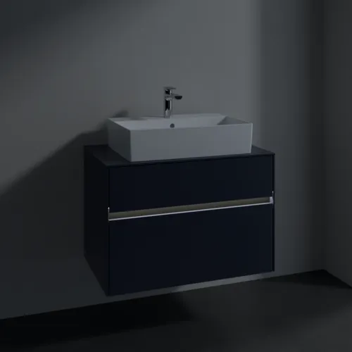 VILLEROY BOCH Collaro toaletní skříňka, s osvětlením, 2 výsuvy, 800 x 548 x 500 mm, Marine Blue / Marine Blue #C124B0VQ, obrázek 5