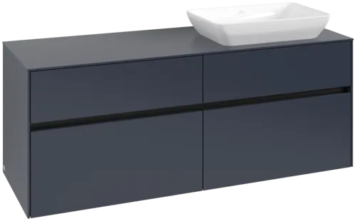 VILLEROY BOCH Toaletní skříňka Collaro, s osvětlením, 4 výsuvy, 1400 x 548 x 500 mm, Marine Blue / Marine Blue #C118B0VQ