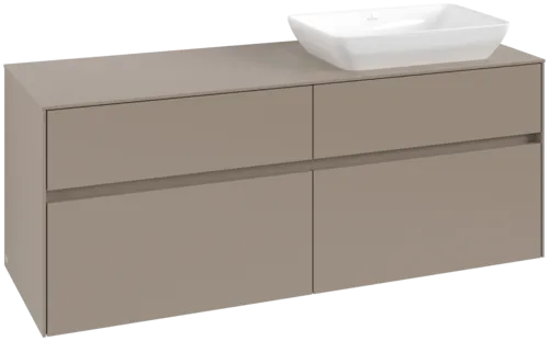 VILLEROY BOCH Toaletní skříňka Collaro, s osvětlením, 4 výsuvy, 1400 x 548 x 500 mm, taupe / taupe #C118B0VM