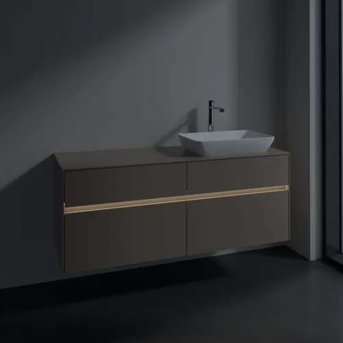 VILLEROY BOCH Toaletní skříňka Collaro, s osvětlením, 4 výsuvy, 1400 x 548 x 500 mm, taupe / taupe #C118B0VM, obrázek 5