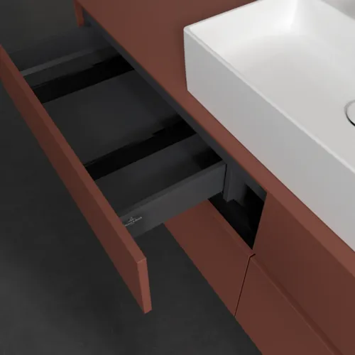 VILLEROY BOCH Toaletní skříňka Collaro, s osvětlením, 4 výsuvy, 1600 x 548 x 500 mm, Vínově červená / Vínově červená #C134B0AH, obrázek 8