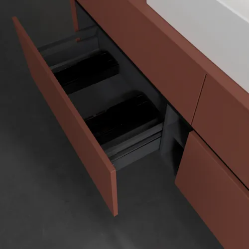 VILLEROY BOCH Toaletní skříňka Collaro, s osvětlením, 4 výsuvy, 1600 x 548 x 500 mm, Vínově červená / Vínově červená #C134B0AH, obrázek 7
