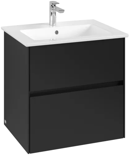 VILLEROY BOCH Toaletní skříňka Collaro, 2 výsuvy, 611 x 610 x 480 mm, Volcano Black #C14300VL
