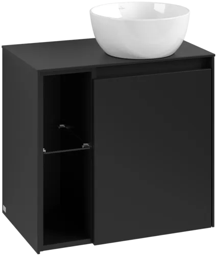 VILLEROY BOCH Toaletní skříňka Collaro, 1 dvířka, 600 x 548 x 380 mm, Volcano Black / Volcano Black #C15100VL