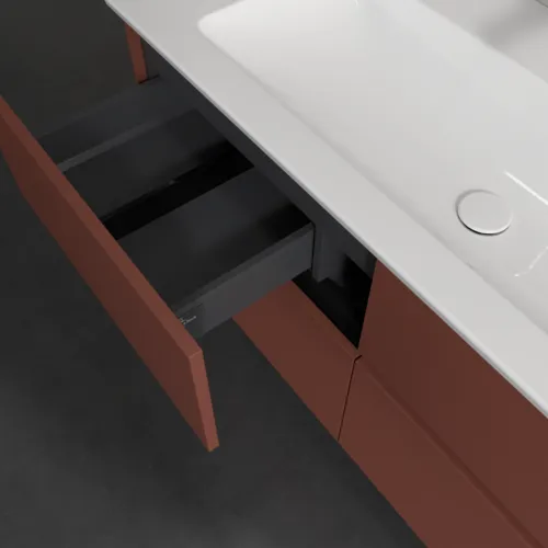 VILLEROY BOCH Toaletní skříňka Collaro, 4 výsuvy, 1161 x 610 x 480 mm, vínově červená #C14600AH, obrázek 7
