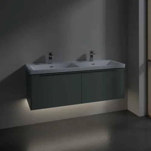 VILLEROY BOCH Subway 3.0 Vanity unit, s osvětlením, 2 výsuvy, 1272 x 429 x 478 mm, Soft Green #C567L2AF, obrázek 5