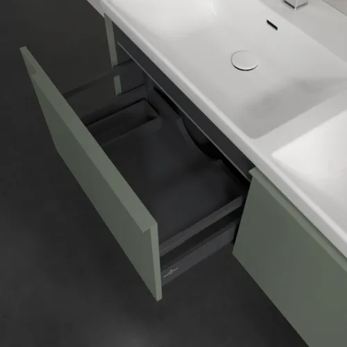 VILLEROY BOCH Subway 3.0 Vanity unit, s osvětlením, 2 výsuvy, 1272 x 429 x 478 mm, Soft Green #C567L2AF, obrázek 7