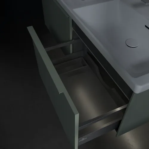 VILLEROY BOCH Subway 3.0 Vanity unit, s osvětlením, 2 výsuvy, 1272 x 429 x 478 mm, Soft Green #C567L2AF, obrázek 9