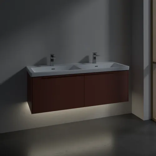 VILLEROY BOCH Subway 3.0 Vanity unit, s osvětlením, 2 výsuvy, 1272 x 429 x 478 mm, vínově červená #C567L2AH, obrázek 5