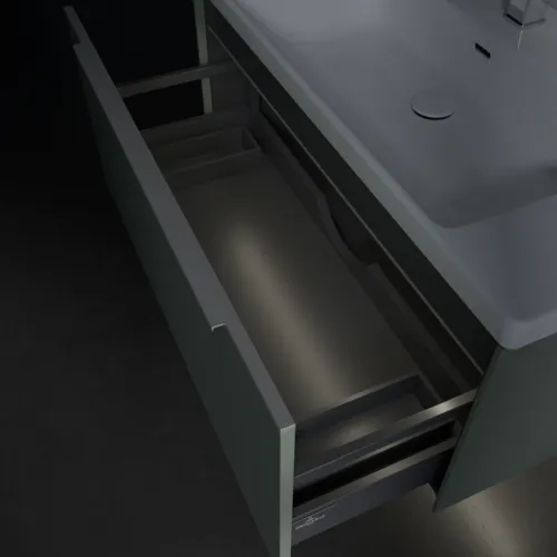 VILLEROY BOCH Subway 3.0 Vanity unit, s osvětlením, 1 zásuvka, 973 x 429 x 478 mm, Soft Green #C569L0AF, obrázek 8
