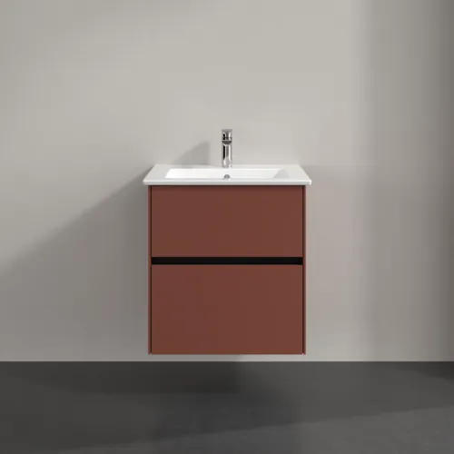 VILLEROY BOCH Umyvadlová skříňka Collaro, s osvětlením, 2 výsuvy, 561 x 610 x 480 mm, vínově červená #C142B0AH, obrázek 3