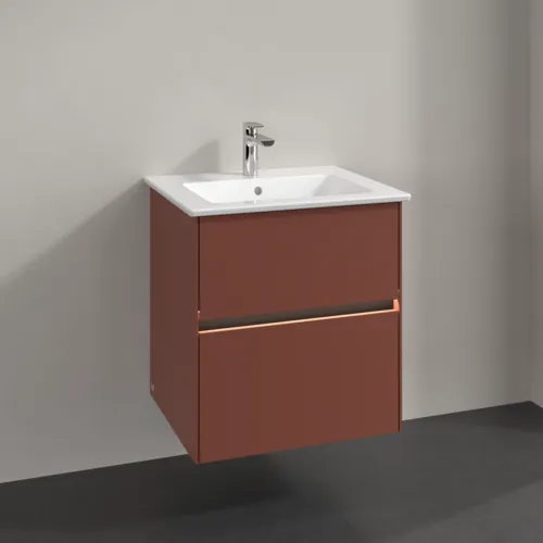 VILLEROY BOCH Umyvadlová skříňka Collaro, s osvětlením, 2 výsuvy, 561 x 610 x 480 mm, vínově červená #C142B0AH, obrázek 2