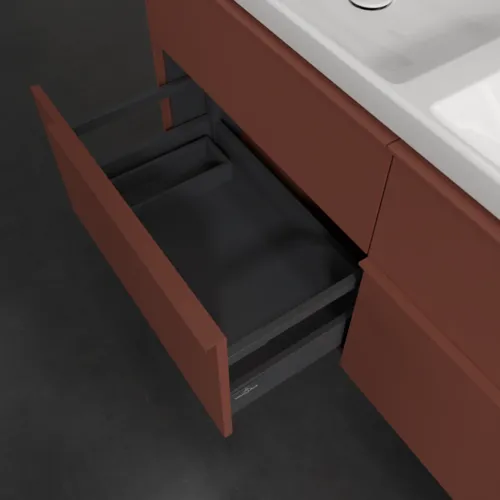 VILLEROY BOCH Subway 3.0 Vanity unit, s osvětlením, 4 výsuvy, 1272 x 576 x 478 mm, vínově červená #C568L2AH, obrázek 7