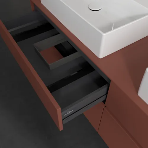 VILLEROY BOCH Toaletní skříňka Collaro, s osvětlením, 4 výsuvy, 1600 x 548 x 500 mm, Vínově červená / Vínově červená #C137B0AH, obrázek 8