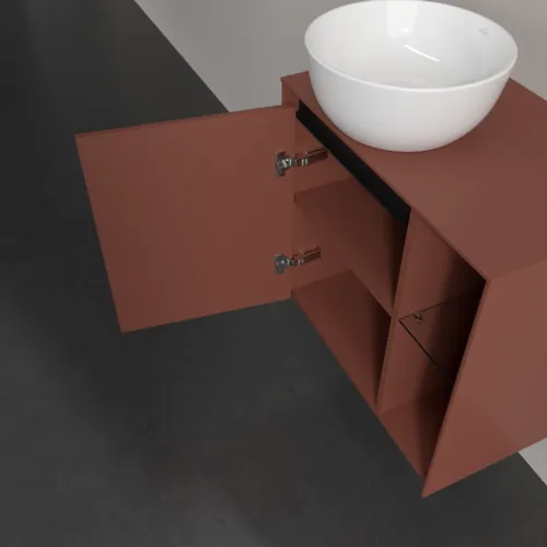 VILLEROY BOCH Toaletní skříňka Collaro, 1 dvířka, 600 x 548 x 380 mm, vínově červená / vínově červená #C15200AH, obrázek 7