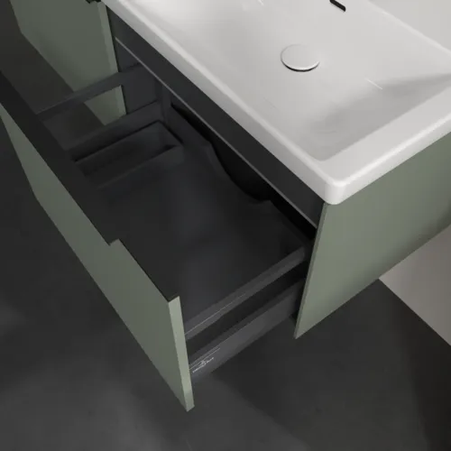 VILLEROY BOCH Subway 3.0 Vanity unit, s osvětlením, 2 výsuvy, 1272 x 429 x 478 mm, Soft Green #C567L1AF, obrázek 7