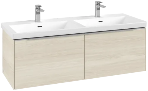VILLEROY BOCH Subway 3.0 Vanity unit, s osvětlením, 2 výsuvy, 1272 x 429 x 478 mm, bílý dub #C567L0AA