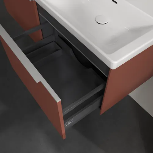 VILLEROY BOCH Subway 3.0 Vanity unit, s osvětlením, 2 výsuvy, 1272 x 429 x 478 mm, vínově červená #C567L0AH, obrázek 7