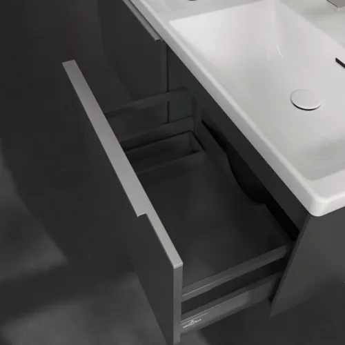 VILLEROY BOCH Subway 3.0 Vanity unit, 2 výsuvy, 1272 x 429 x 478 mm, grafitová barva #C56700VR, obrázek 6
