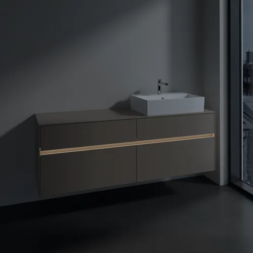 VILLEROY BOCH Toaletní skříňka Collaro, s osvětlením, 4 výsuvy, 1600 x 548 x 500 mm, taupe / taupe #C136B0VM, obrázek 5