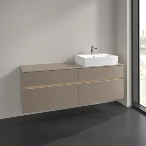 VILLEROY BOCH Toaletní skříňka Collaro, s osvětlením, 4 výsuvy, 1600 x 548 x 500 mm, taupe / taupe #C136B0VM, obrázek 2