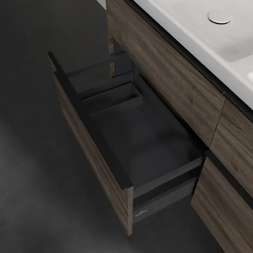 VILLEROY BOCH Subway 3.0 Vanity unit, s osvětlením, 4 výsuvy, 1272 x 576 x 478 mm, Stone Oak #C568L1RK, obrázek 7