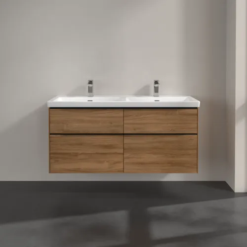 VILLEROY BOCH Subway 3.0 Vanity unit, s osvětlením, 4 výsuvy, 1272 x 576 x 478 mm, dub Kansas #C568L1RH, obrázek 3
