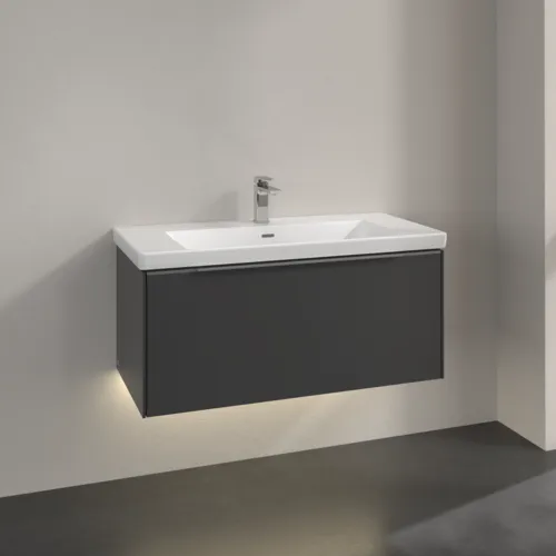 VILLEROY BOCH Subway 3.0 Vanity unit, s osvětlením, 1 zásuvka, 973 x 429 x 478 mm, grafitová barva #C569L0VR, obrázek 2