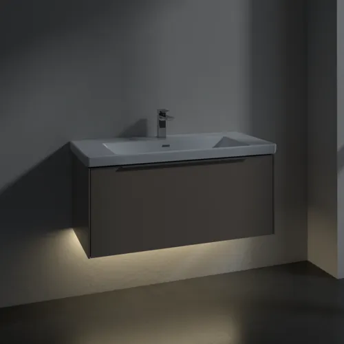 VILLEROY BOCH Subway 3.0 Vanity unit, s osvětlením, 1 zásuvka, 973 x 429 x 478 mm, taupe #C569L0VM, obrázek 5