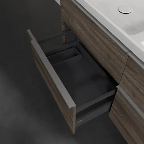 VILLEROY BOCH Subway 3.0 Vanity unit, s osvětlením, 4 výsuvy, 1272 x 576 x 478 mm, Stone Oak #C568L0RK, obrázek 7