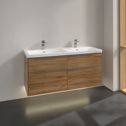 VILLEROY BOCH Subway 3.0 Vanity unit, s osvětlením, 4 výsuvy, 1272 x 576 x 478 mm, dub Kansas #C568L0RH, obrázek 2