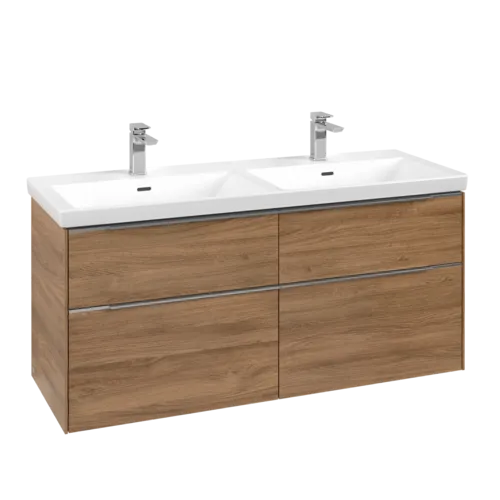 VILLEROY BOCH Subway 3.0 Vanity unit, s osvětlením, 4 výsuvy, 1272 x 576 x 478 mm, dub Kansas #C568L0RH