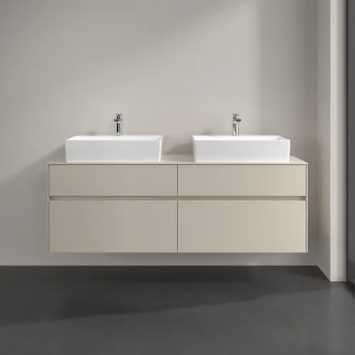 VILLEROY BOCH Toaletní skříňka Collaro, s osvětlením, 4 výsuvy, 1600 x 548 x 500 mm, Cashmere Grey / Cashmere Grey #C137B0VN, obrázek 3
