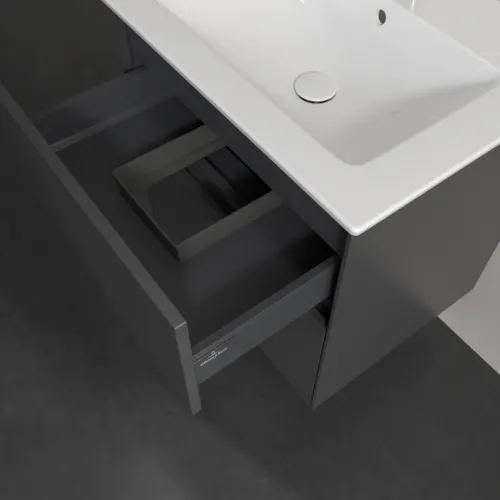 VILLEROY BOCH Toaletní skříňka Collaro, s osvětlením, 2 výsuvy, 611 x 610 x 480 mm, grafitová barva #C143B0VR, obrázek 8