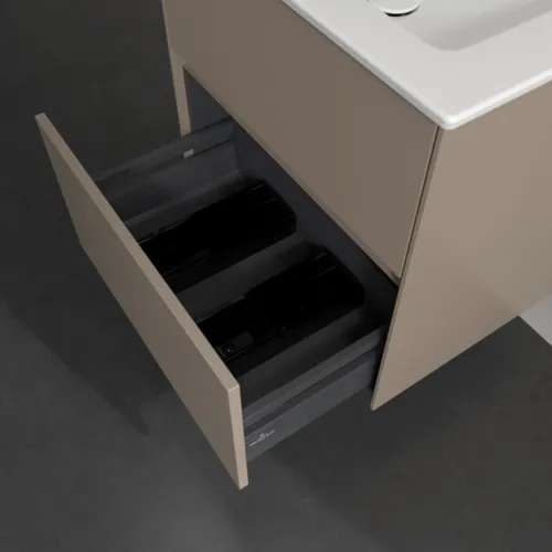 VILLEROY BOCH Umyvadlová skříňka Collaro, s osvětlením, 2 výsuvy, 611 x 610 x 480 mm, šedá (taupe) #C143B0VM, obrázek 7