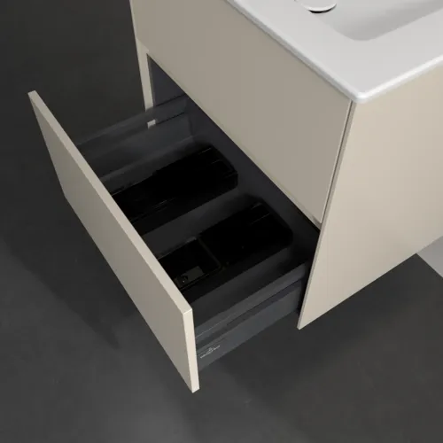 VILLEROY BOCH Toaletní skříňka Collaro, s osvětlením, 2 výsuvy, 611 x 610 x 480 mm, kašmírově šedá #C143B0VN, obrázek 7