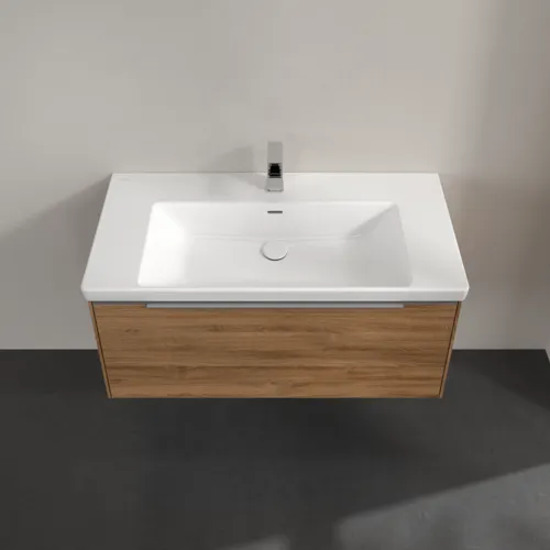 VILLEROY BOCH Subway 3.0 Vanity unit, s osvětlením, 1 zásuvka, 973 x 429 x 478 mm, dub Kansas #C569L0RH, obrázek 4