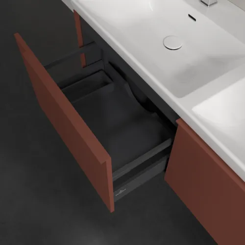 VILLEROY BOCH Subway 3.0 Vanity unit, 2 výsuvy, 1272 x 429 x 478 mm, Vínově červená #C56702AH, obrázek 6