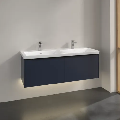 VILLEROY BOCH Subway 3.0 Vanity unit, s osvětlením, 2 výsuvy, 1272 x 429 x 478 mm, Marine Blue #C567L1VQ, obrázek 2