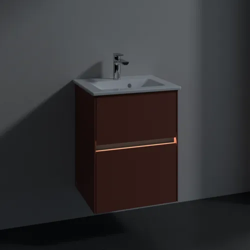 VILLEROY BOCH Toaletní skříňka Collaro, s osvětlením, 2 výsuvy, 472 x 609,5 x 404 mm, vínově červená #C141B0AH, obrázek 5